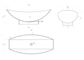 Ванна  Abber Stein 180х80 AS9610 из искусственного камня, Белая матовая
