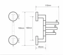 Держатель полотенец тройной поворотный 5,5 см BEMETA NEO Нержавеющая сталь 104206075