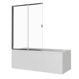 Шторка для ванны Good Door SCREEN SL-100-C-В 100 см, ПД00117, профиль Черный, стекло Прозрачное