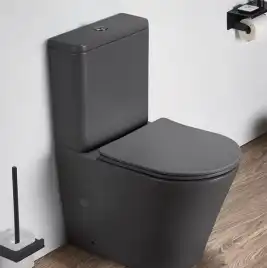 Унитаз-компакт Ceramalux 2179XMDH, безободковый, с бачком и сидением микролифт Серый матовый