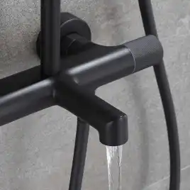 Душевая система  Vincea Desire VSFS-1D1TMB VSFS-1D1TMB термостатическая с изливом, черный матовый