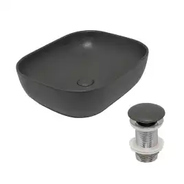 Раковина AVS Клара 51x40 темно-серая матовая с донным клапаном