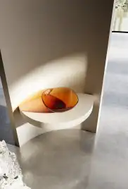 Раковина накладная ABBER KRISTALL 43х43х15 AT2806Opal, квадратная, коричневая