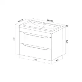 Тумба с раковиной IDDIS Ray 80, подвесная, Белая, RAY80W0i95K