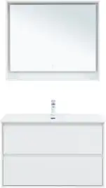 Тумба под раковину Aquanet Милан 100 белый глянец, подвесная, 336370