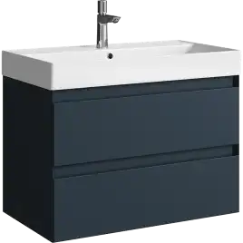 Тумба с раковиной подвесная Aqwella Geometria 80 GE01082GRM, с двумя ящиками, цвет серый