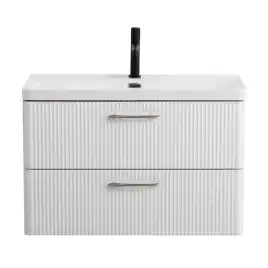 Тумба под раковину BelBagno DUE-800-2C-SO-BM-P подвесная Белый металлик