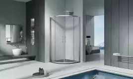 Душевой уголок Good Door COFE R-100-C-CH профиль Хром стекло прозрачное