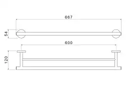 Держатель полотенец 600 мм Aquatek Оберон AQ4230CR двойной, Хром