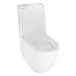 Унитаз-компакт Azario RIANO AZ-1307A напольный, безободковый, со смывом Торнадо, в комплекте с бачком и сиденьем микролифт, Белый глянцевый