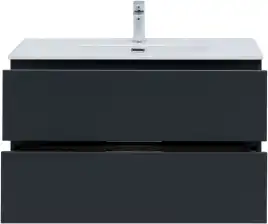 Тумба под раковину Aquanet Алвита New 90 2 ящика, антрацит 303919