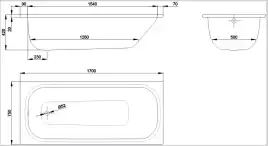 Стальная ванна Bette Form 170х75 2947-000ADAS с шумоизоляцией и антискользящим покрытием