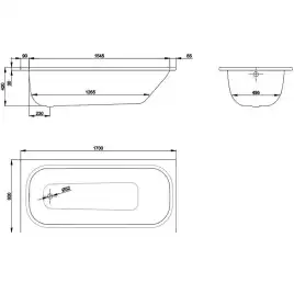 Стальная ванна Bette Form 170х80 2948-000ADPLUS с покрытием easy-clean, с шумоизоляцией