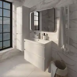 Тумба с раковиной AVS Гармония 80 SL белая, K821-07SL-800WG-217-800WG