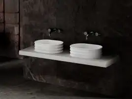 Раковина накладная ABBER STEIN 56х36х16 AS2650, овальная, белая матовая