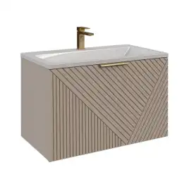 Тумба под раковину Grossman Блисс 80 подвесная, бежевый матовый (108047)