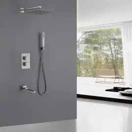 Душевая система ABBER Daheim AF8250SP скрытого монтажа с изливом, термостат, сатин