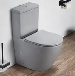 Унитаз-компакт Ceramalux 2166ХМH, безободковый, с бачком и сидением микролифт Серый матовый