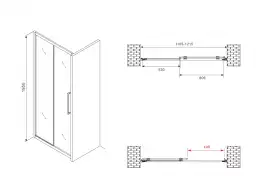Душевая дверь Abber Schwarzer Diamant 120 см, AG30120BH, профиль Черный, стекло Прозрачное