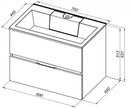 Тумба под раковину Aquanet Алвита 70 белый 184302