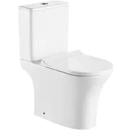 Унитаз-компакт CeramaLux 1217-1А, безободковый, с бачком и сидением микролифт Белый