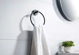 Держатель полотенец кольцо Aquatek Европа AQ4112MB, Черный матовый