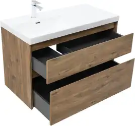 Тумба под раковину Aquanet Nova Lite 2.0 100 дуб рустикальный, левая, 346320