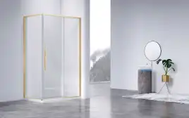 Душевой уголок Vincea Slim-N 120х80 VSR-4SN8012CLG, дверь раздвижная, профиль брашированное золото, стекло прозрачное