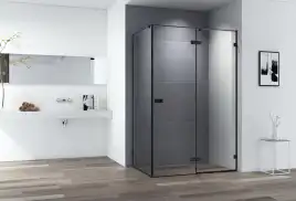 Душевой уголок CEZARES BELLAGIO-AH-1-140/90-C-NERO профиль Черный стекло Прозрачное