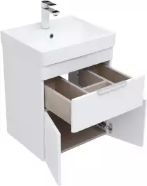 Тумба под раковину Aquanet Ирис new 50 белый глянец (1 ящик, 2 дверцы) 310147