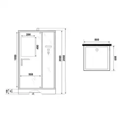 Душевая кабина Niagara Standart 80х80 ST80/15Q/BK низкий поддон, белый профиль, без крыши