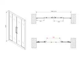 Душевая дверь Abber Schwarzer Diamant 150 см, AG33150H, профиль Хром, стекло Прозрачное