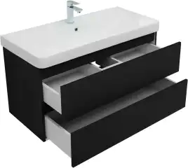 Тумба под раковину Aquanet Вега 2.0 100 черный, подвесная, 337951