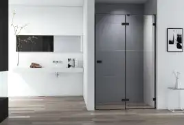 Душевая дверь Cezares BELLAGIO 140 см, BELLAGIO-B-12-140-C-NERO, профиль Черный, стекло Прозрачное