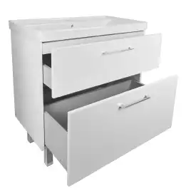 Тумба с раковиной Azario Ника 80 CS00082789, напольная, Белая глянцевая