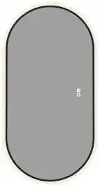 Зеркало Aquanet Контур 600х1200 LED TX овал, с подогревом, черный, 367657
