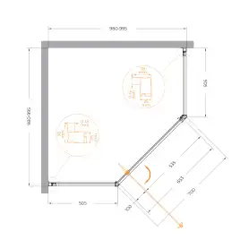 Душевой уголок CEZARES ECO-O-P-1-100-P-Cr стекло Матовое рифленая, профиль Хром