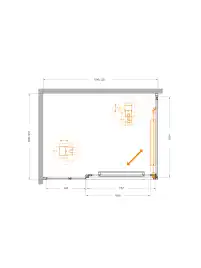Душевой уголок CEZARES LUX-AH-FS-11-120/90-C-BORO прозрачное стекло, профиль Брашированное золото