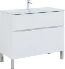 Тумба под раковину Aquanet Алвита New 100 1 ящик, 2 дверцы, белый матовый 277554