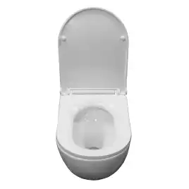 Подвесной унитаз Azario Etera AZ-118E-UQ3 безободковый, смыв Торнадо, в комплекте с сидением микролифт, Белый глянцевый