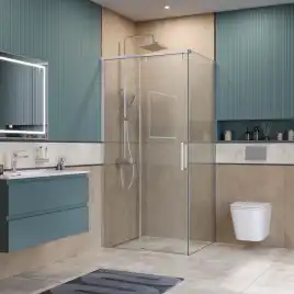 Душевой уголок BelBagno SOFT_CLOSE-1-AH-1-100/90-C-Cr стекло прозрачное, профиль Хром