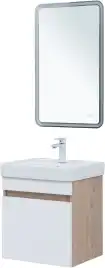 Тумба под раковину Aquanet Оптима 50 дуб светлый/белый сатин, 344798