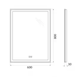 Зеркало BelBagno SPC-GRT 60х80 SPC-GRT-600-800-LED-TCH-WARM с подстветкой, сенсорный выключатель, с подогревом