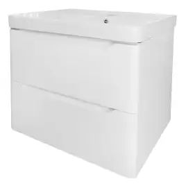 Тумба с раковиной Azario Lotos 60 CS00083929, подвесная, Белая глянцевая