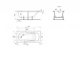 Акриловая ванна Santek Касабланка М 150х70 1WH501530 прямоугольная, Белая
