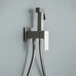 Гигиенический душ со смесителем AVS Cube 811-231-GM, оружейная сталь