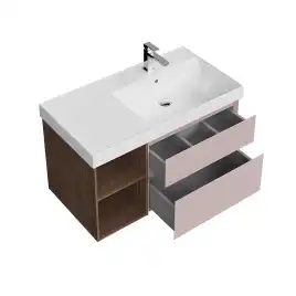 Тумба под раковину Kerama Marazzi CUBO 90 см, CUB.90.2Rh\MAL.N подвесная, Мальва