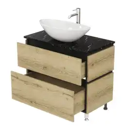 Тумба под раковину FAURAplus ТРИУМФ 100-2 напольная, дуб эльвезия