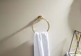 Держатель полотенец кольцо Aquatek Классик AQ4512PG, Золото глянцевое