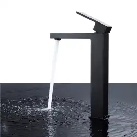 Смеситель для накладной раковины Abber Daheim AF8211B, однорычажный, высокий, Черный матовый